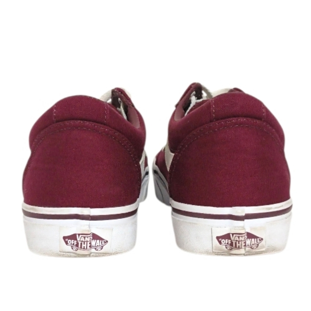 VANS Ward Burgundy White Canvas Low Top Sneakers WOMEN'S SIZE 7.5 - Picture 4 of 9
